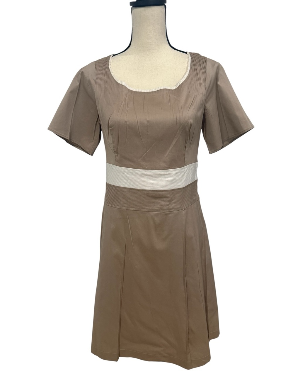 Cotelac Tan Short Sleeve Dress Size Small